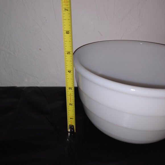 Vintage General Electric (GE) White Ribbed Milk Glass Mixing Bowl - Picture 6 of 8